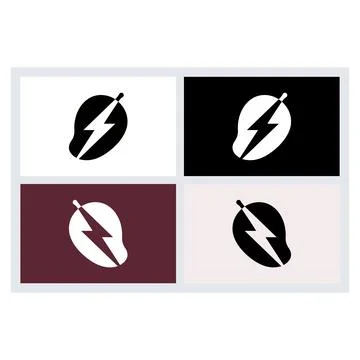 Mango Energy Logo Icon Vector Set Stock Illustration
