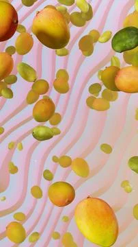 Mango Falling Stock Illustration