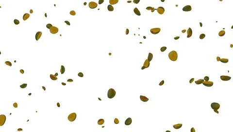 Mango falling rain, isolated on transparent background. Stock Photos