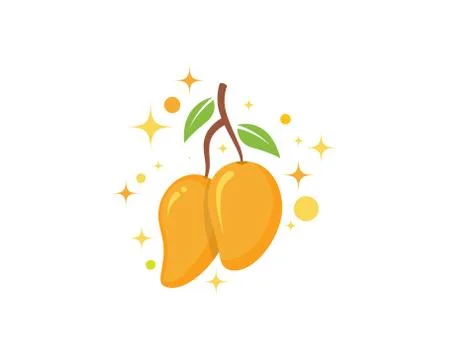Mango in flat style. Mango vector logo. Mango icon. Stock Illustration