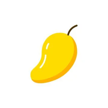 Mango flat vector fruit icon. Simple label cartoon mango line design icon Stock Illustration