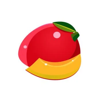 Mango Flat Vector Sticker 스톡 일러스트