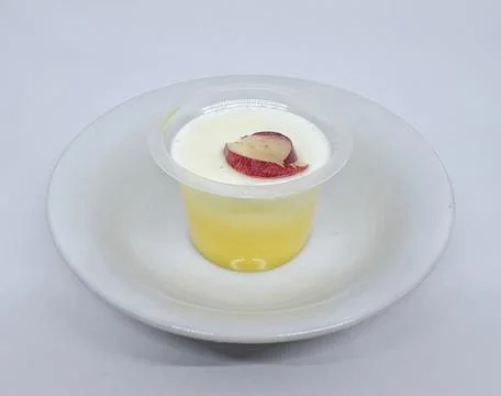 Mango flavored fruit pudding Stock Photos