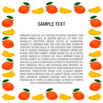 Mango Frame with Text Stock Illustration