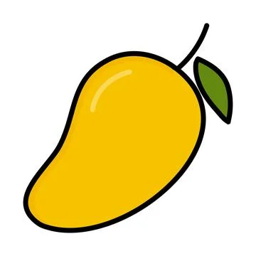 Mango fresh fruit with leaf icon vector illustration design graphic flat st.. Stock-Illustration