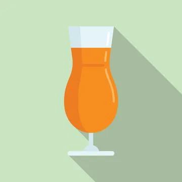 Mango fresh juice icon, flat style Stock Illustration