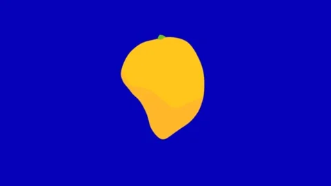 Mango Fruit Animation on Blue Screen Видео 345096551