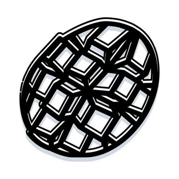 Mango fruit black white line art Stock Illustration