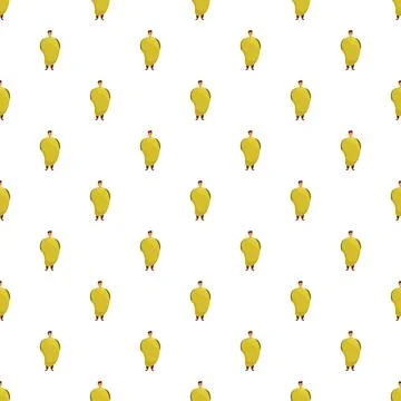 Mango fruit costume character seamless pattern design Stock Illustration
