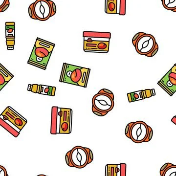 Mango fruit fresh leaf yellow vector seamless pattern Stock Illustration