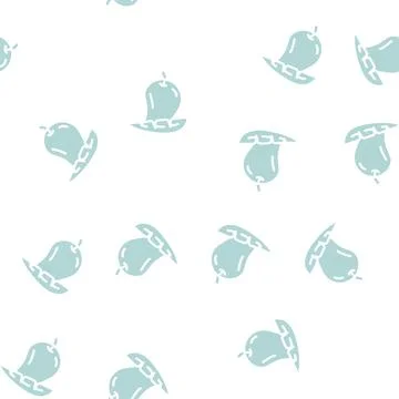 Mango fruit glyph vector seamless pattern Stock Illustration