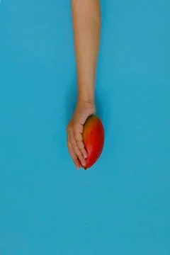 Mango fruit in hand IV Stock Photos