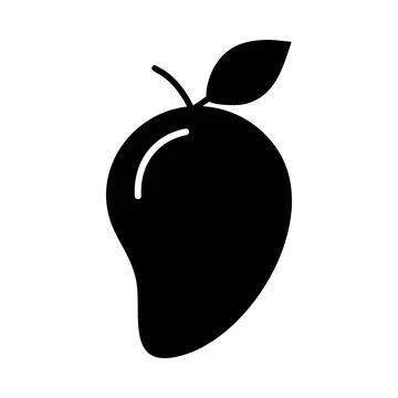 Mango fruit icon over white background, silhouette style, vector illustration Illustrazione stock
