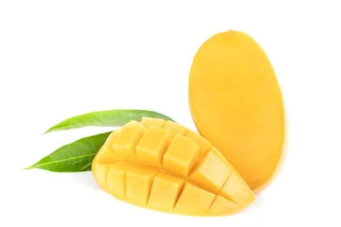 Mango fruit isolated on white background . Stock Photos
