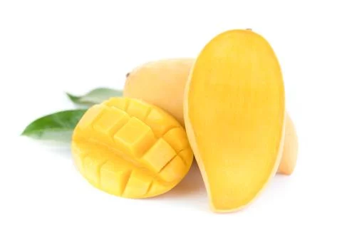 Mango fruit isolated on white background . Stock Photos