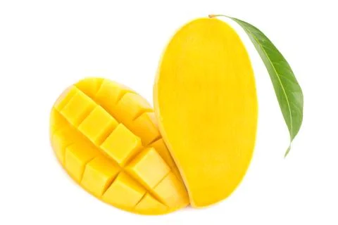 Mango fruit isolated on white background . Stock Photos