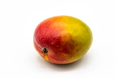 Mango fruit isolated on white background. One ripe mango fruit isolated. Heal Stock Photos