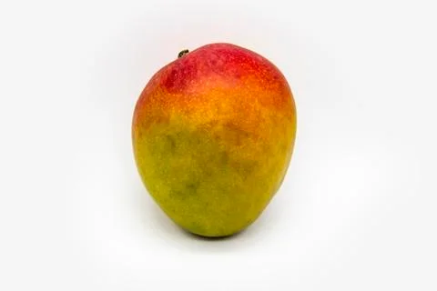Mango fruit isolated on white background. One ripe mango fruit isolated. Heal Stock Photos