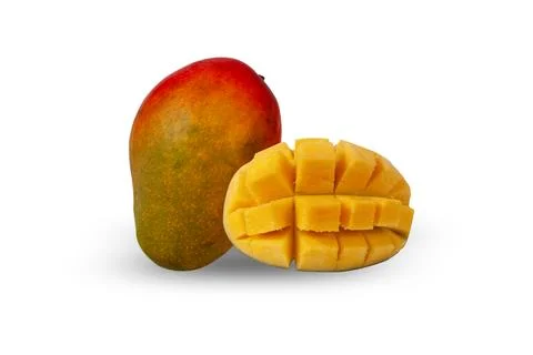 Mango fruit isolated on white background with clipping path and full depth .. Stock Photos