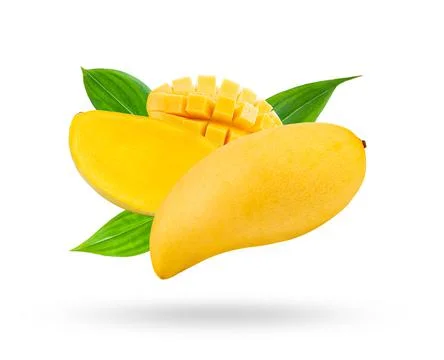 Mango fruit isolated on white Stock Photos