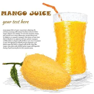 Mango fruit juice Stock Illustration