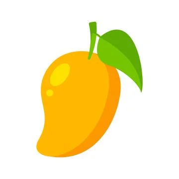 Mango Fruit Leaf Cartoon Icon Vector Illustration Stock Illustration