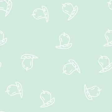 Mango fruit line vector seamless pattern Stock Illustration