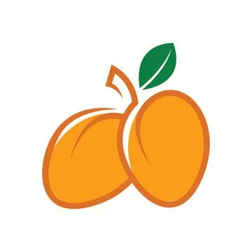 Mango fruit logo design template Illustrazione stock