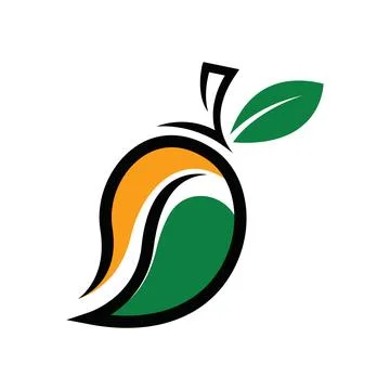 Mango fruit logo design template Stock Illustration
