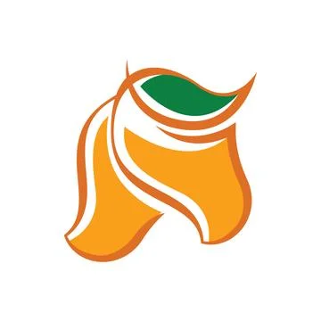 Mango fruit logo design template Stock Illustration