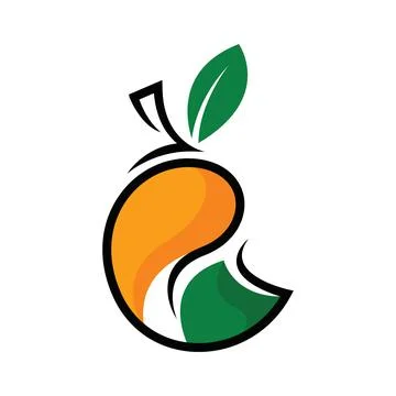Mango fruit logo design template Stock-Illustration