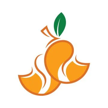Mango fruit logo design template Stock Illustration