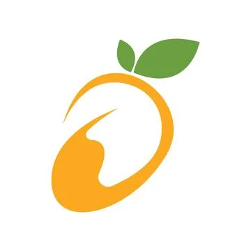 Mango fruit logo design template Stock Illustration