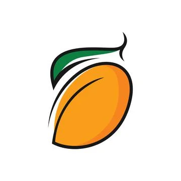 Mango fruit logo design template Stock Illustration