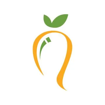 Mango fruit logo design template 库存插图