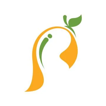 Mango fruit logo design template 스톡 일러스트