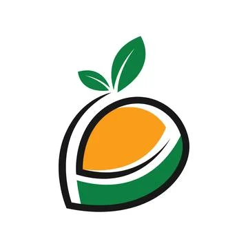 Mango fruit logo design template Stock Illustration