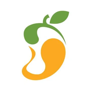 Mango fruit logo design template Stock Illustration