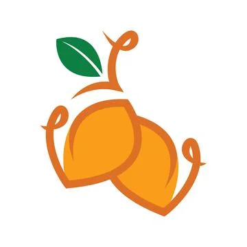 Mango fruit logo design template Stock Illustration