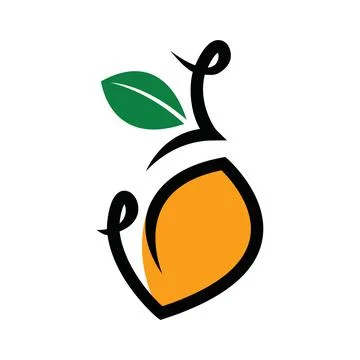 Mango fruit logo design template Stock Illustration