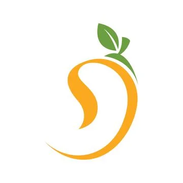 Mango fruit logo design template Illustrazione stock
