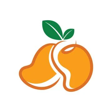 Mango fruit logo design template Stock Illustration