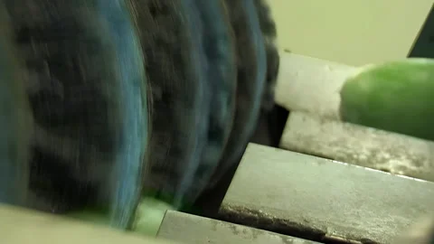 Mango fruit in a old industrial line of processing of fruit Stock Footage 254700409