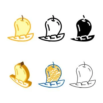 Mango fruit range color icon vector Stock Illustration