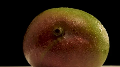 Mango fruit rotating on black background.View of whole mango fruits rotate Stock Footage 150029207