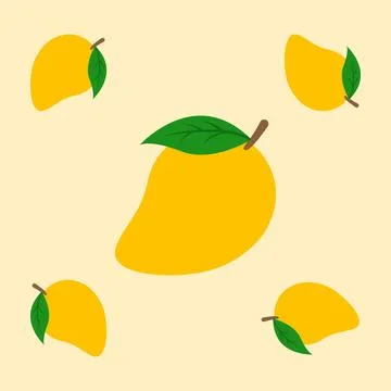 Mango fruit seamless for pattern fabric, simple mango fruit cute repeat in .. Illustrazione stock