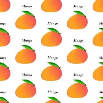 Mango fruit seamless pattern Stock Illustration