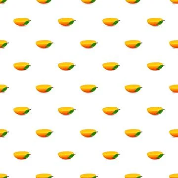 Mango fruit seamless pattern with tropical illustration elements Illustrazione stock