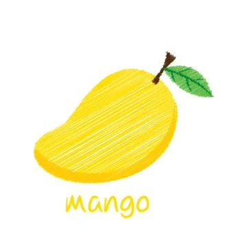 Mango fruit, sketch design vector Stock Illustration