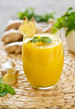 Mango with Ginger smoothie Stock Photos